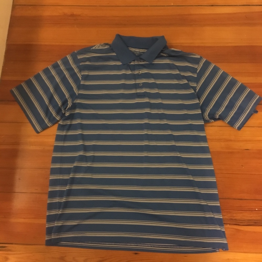 Tommy Armour Blue Striped Golf Shirt Size XL